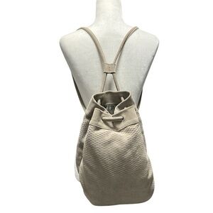 ANTHROPOLOGIE Monserat De Lucca Drawstring Perforated Suede Leather Backpack